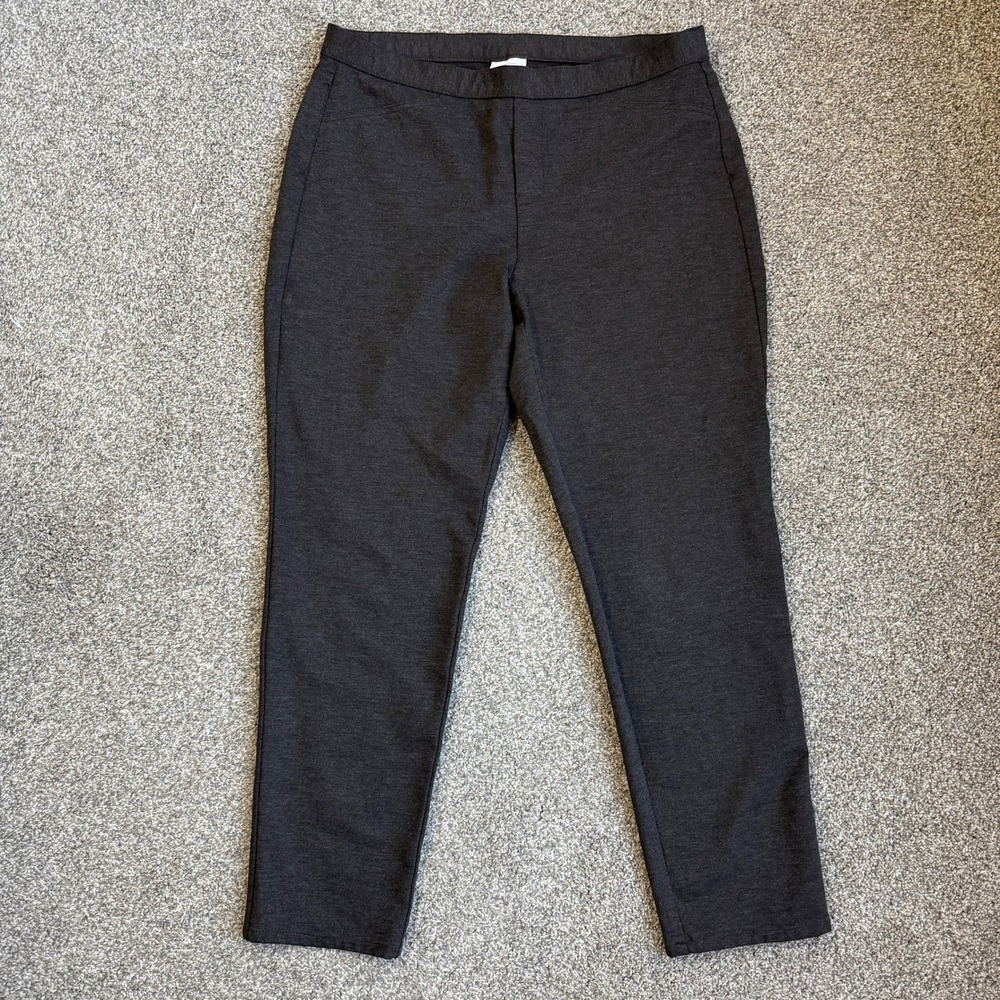 J. Jill‎ Womens Ponte Slim Leg Trouser Pants Dark Brown Elastic Waist Size L